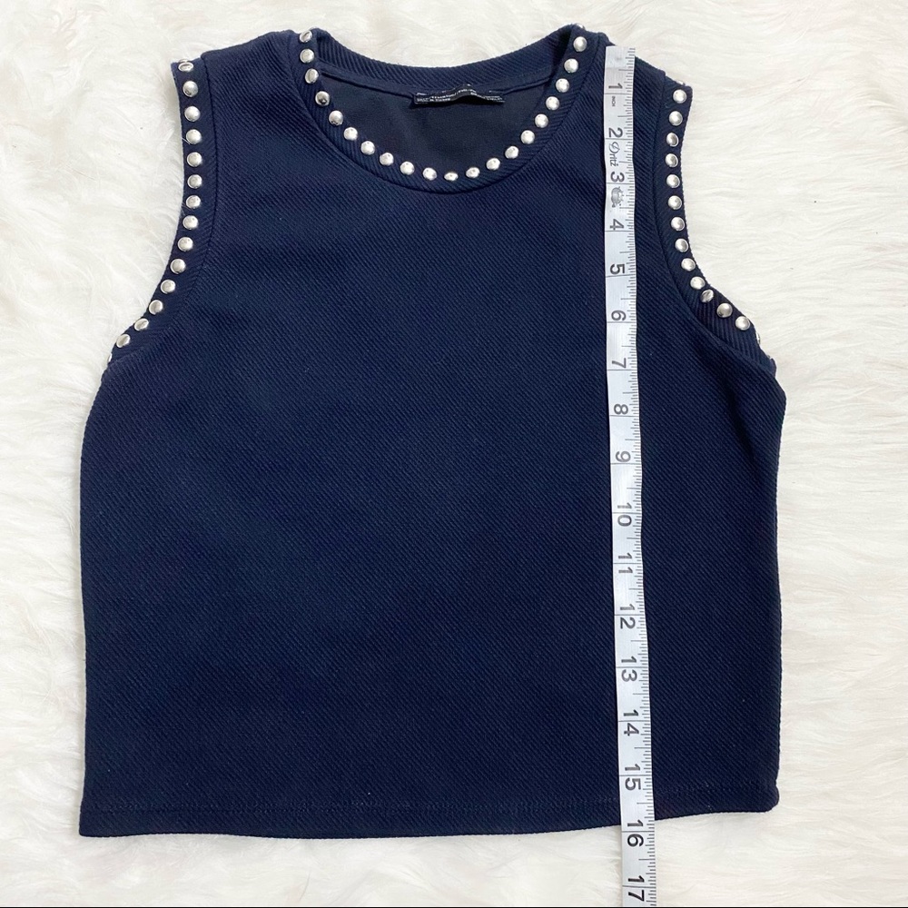 ZARA Navy Studded Top - Picture 3 of 6